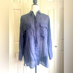 Massimo Dutti lightweight mulberry silk blouse size XS